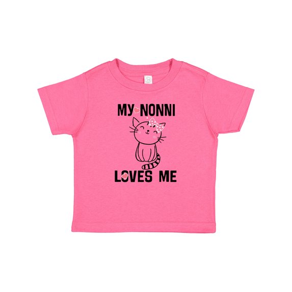 Inktastic Nonni Loves Me Granddaughter Kitty Cat Girls Baby T-Shirt