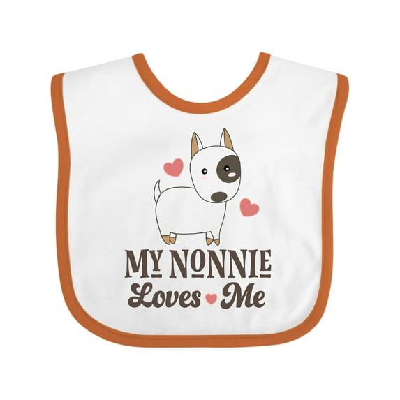 Inktastic Nonnie Loves Me Grandchild Dog Boys or Girls Baby Bib