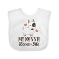thumbnail image 1 of Inktastic Nonnie Loves Me Grandchild Dog Boys or Girls Baby Bib, 1 of 4