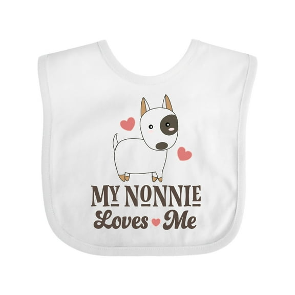 Inktastic Nonnie Loves Me Grandchild Dog Boys or Girls Baby Bib