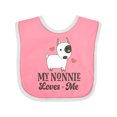 thumbnail image 1 of Inktastic Nonnie Loves Me Grandchild Dog Boys or Girls Baby Bib, 1 of 4