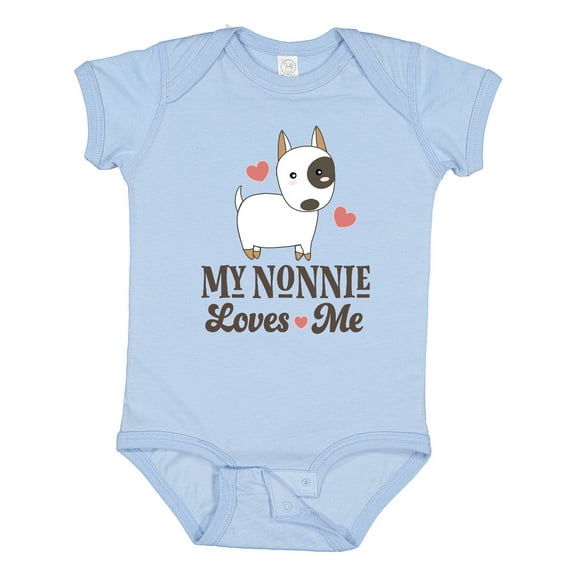 Inktastic Nonnie Loves Me Grandchild Dog Boys or Girls Baby Bodysuit