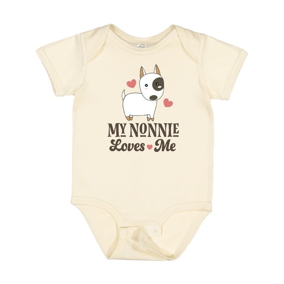 Inktastic Nonnie Loves Me Grandchild Dog Boys or Girls Baby Bodysuit
