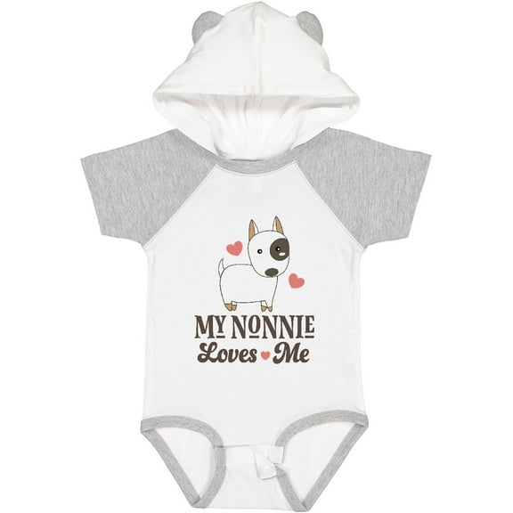 Inktastic Nonnie Loves Me Grandchild Dog Boys or Girls Baby Bodysuit