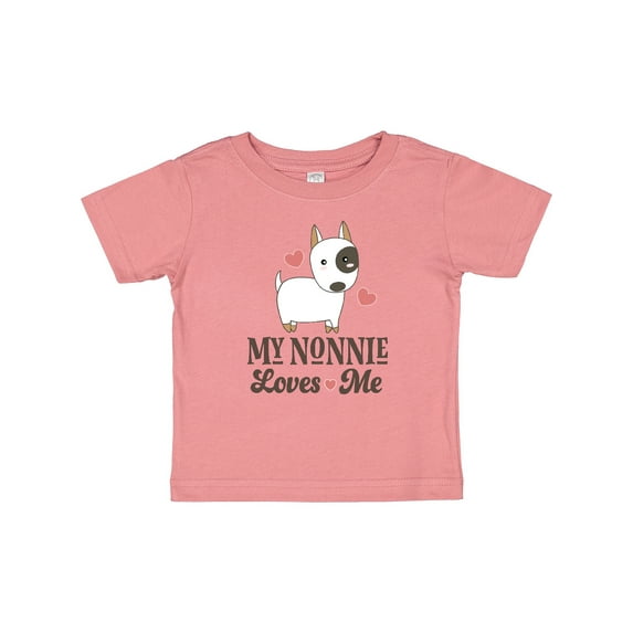 Inktastic Nonnie Loves Me Grandchild Dog Boys or Girls Baby T-Shirt