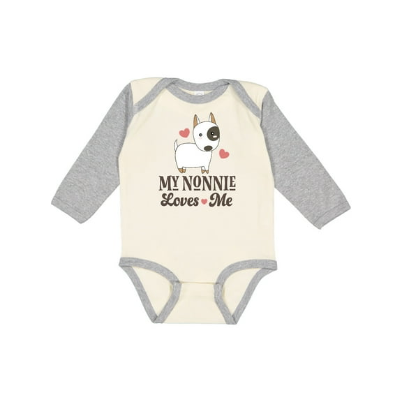 Inktastic Nonnie Loves Me Grandchild Dog Boys or Girls Long Sleeve Baby Bodysuit