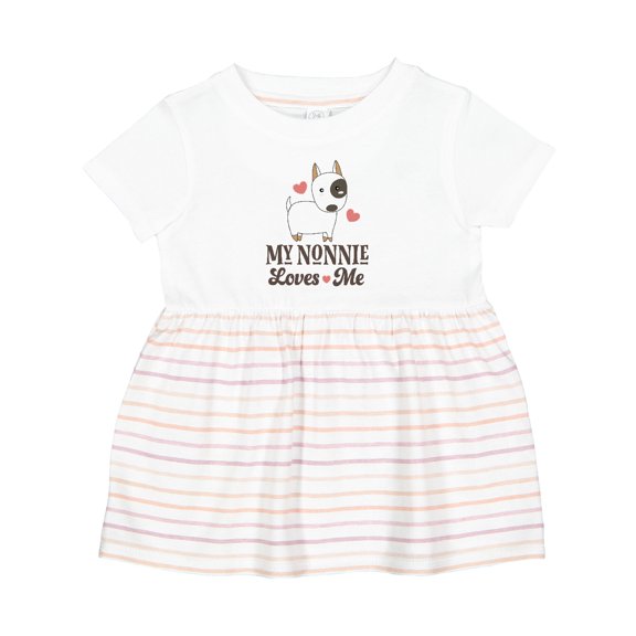 Inktastic Nonnie Loves Me Grandchild Dog Girls Baby Dress