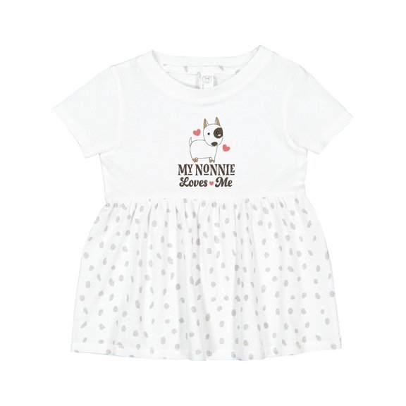 Inktastic Nonnie Loves Me Grandchild Dog Girls Baby Dress