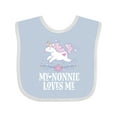 thumbnail image 1 of Inktastic Nonnie Loves Me Granddaughter Unicorn Girls Baby Bib, 1 of 4