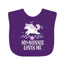 Inktastic Nonnie Loves Me Granddaughter Unicorn Girls Baby Bib
