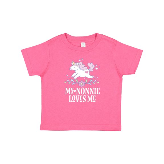 Inktastic Nonnie Loves Me Granddaughter Unicorn Girls Baby T-Shirt