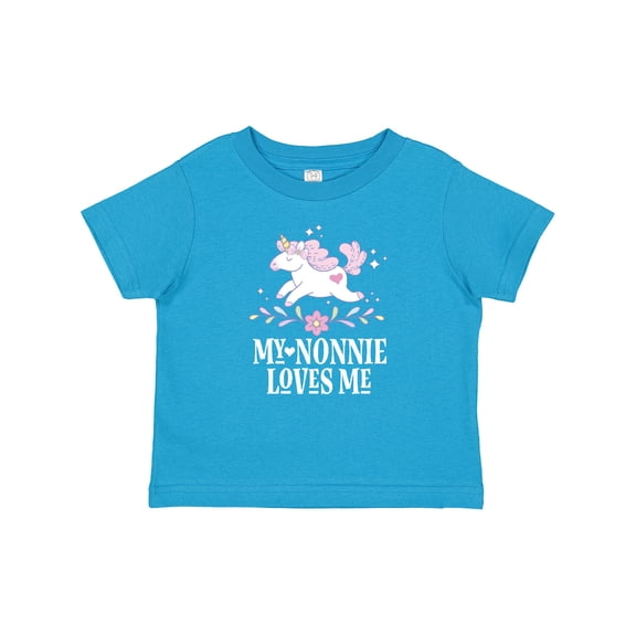 Inktastic Nonnie Loves Me Granddaughter Unicorn Girls Baby T-Shirt