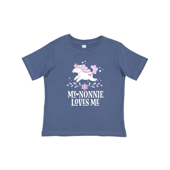 Inktastic Nonnie Loves Me Granddaughter Unicorn Girls Baby T-Shirt