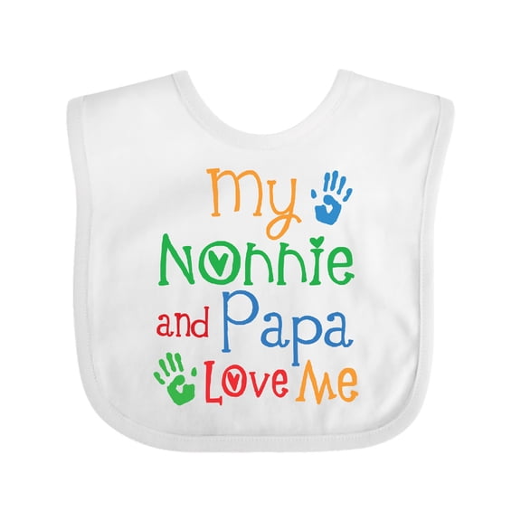 Inktastic Nonnie and Papa Love Me Grandchild Boys or Girls Baby Bib
