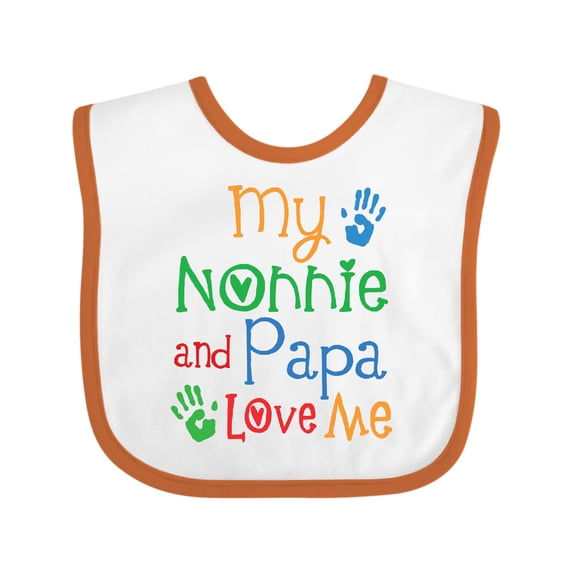 Inktastic Nonnie and Papa Love Me Grandchild Boys or Girls Baby Bib