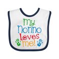 thumbnail image 1 of Inktastic Nonno Loves Me Boys or Girls Baby Bib, 1 of 4