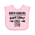 thumbnail image 1 of Inktastic North Carolina Awesome Since 1789 Boys or Girls Baby Bib, 1 of 4
