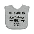thumbnail image 1 of Inktastic North Carolina Awesome Since 1789 Boys or Girls Baby Bib, 1 of 4