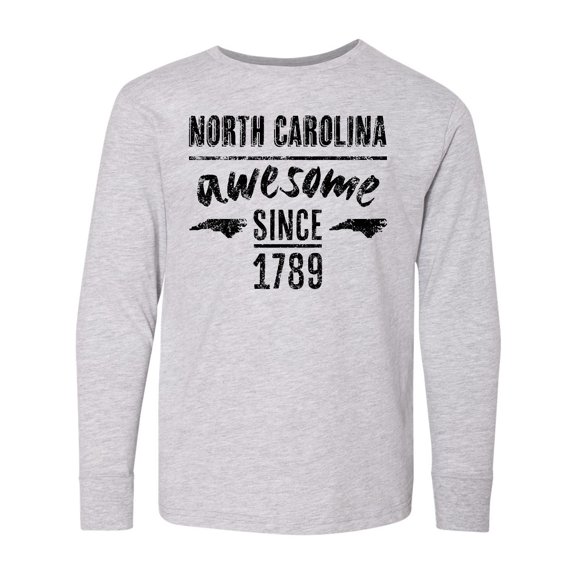 Inktastic North Carolina Awesome Since 1789 Long Sleeve Youth T-Shirt