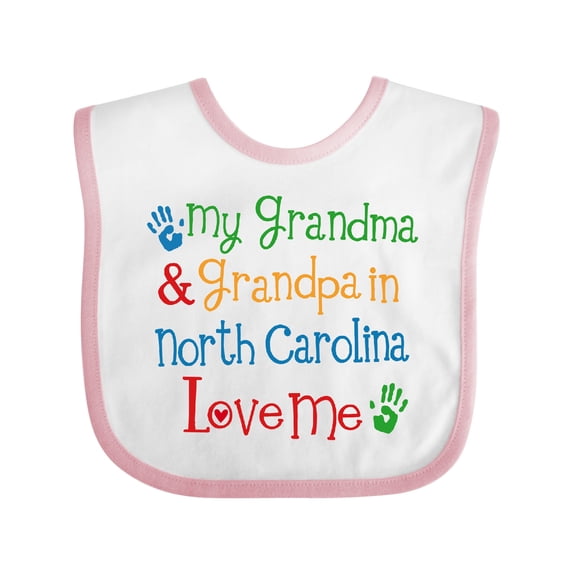 Inktastic North Carolina Grandma Loves Me Boys or Girls Baby Bib