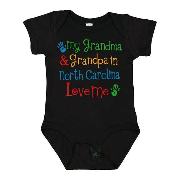 Inktastic North Carolina Grandma Loves Me Boys or Girls Baby Bodysuit