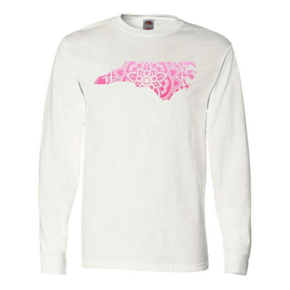 Inktastic North Carolina Silhouette Mandala Long Sleeve T-Shirt