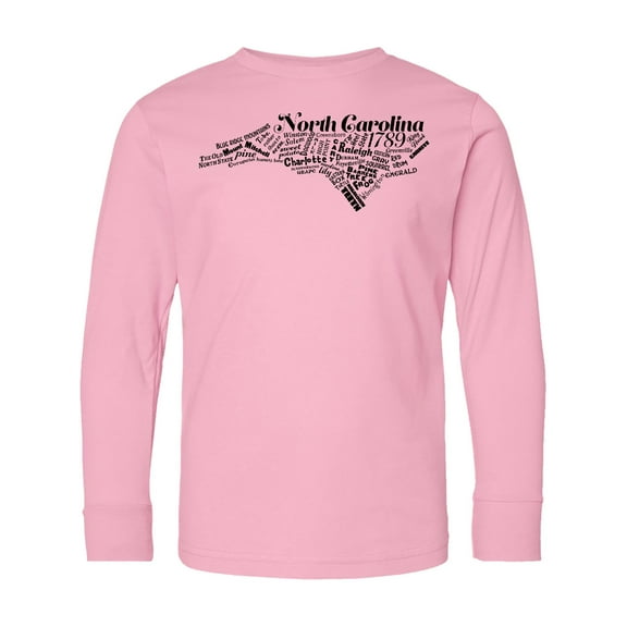 Inktastic North Carolina Word Salad Long Sleeve Youth T-Shirt
