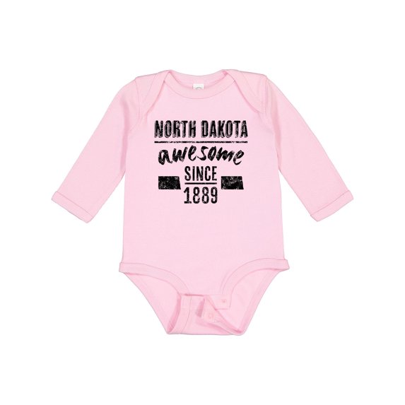 Inktastic North Dakota Awesome Since 1889 Boys or Girls Long Sleeve Baby Bodysuit