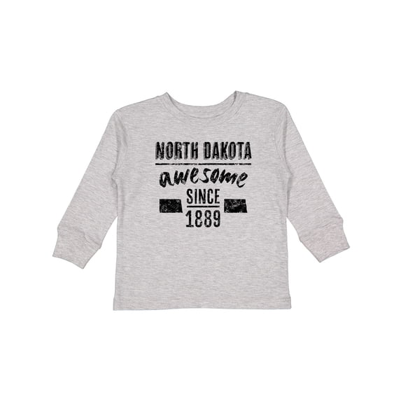 Inktastic North Dakota Awesome Since 1889 Boys or Girls Long Sleeve Toddler T-Shirt