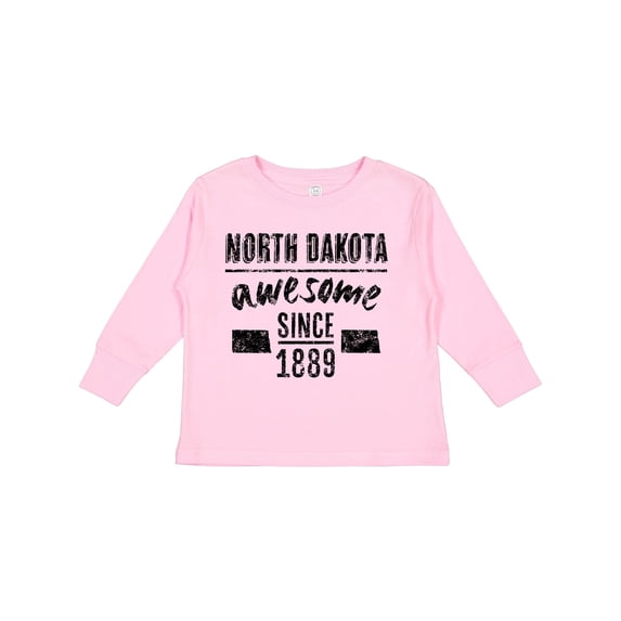 Inktastic North Dakota Awesome Since 1889 Boys or Girls Long Sleeve Toddler T-Shirt