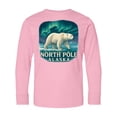 thumbnail image 1 of Inktastic North Pole Alaska Polar Bear Aurora Long Sleeve Youth T-Shirt, 1 of 5