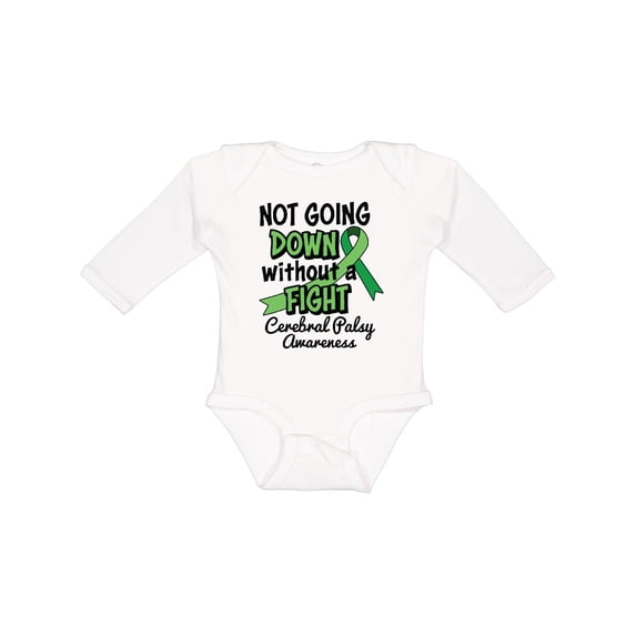 Inktastic Not Going Down Without a Fight Cerebral Palsy Awareness Boys or Girls Long Sleeve Baby Bodysuit