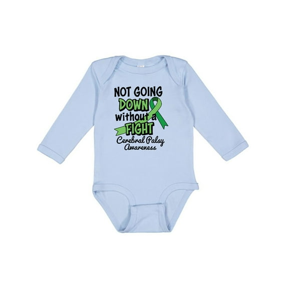 Inktastic Not Going Down Without a Fight Cerebral Palsy Awareness Boys or Girls Long Sleeve Baby Bodysuit
