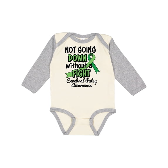 Inktastic Not Going Down Without a Fight Cerebral Palsy Awareness Boys or Girls Long Sleeve Baby Bodysuit