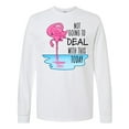 thumbnail image 1 of Inktastic Not Going to Deal with This Today Sleeping Flamingo Long Sleeve T-Shirt, 1 of 5