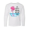 thumbnail image 1 of Inktastic Not Going to Deal with This Today- Sleeping Flamingo Long Sleeve Youth T-Shirt, 1 of 5