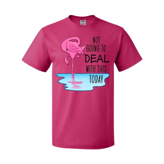 Inktastic Not Going to Deal with This Today- Sleeping Flamingo T-Shirt
