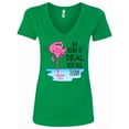 thumbnail image 1 of Inktastic Not Going to Deal with This Today Sleeping Flamingo Women's V-Neck T-Shirt, 1 of 5