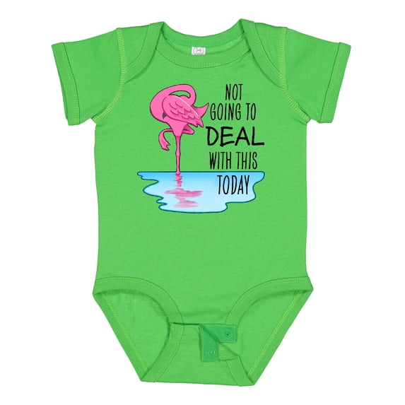 Inktastic Not Going to Deal with This Today- sleeping flamingo Boys or Girls Baby Bodysuit