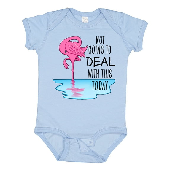 Inktastic Not Going to Deal with This Today- sleeping flamingo Boys or Girls Baby Bodysuit