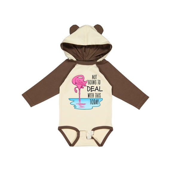 Inktastic Not Going to Deal with This Today- sleeping flamingo Boys or Girls Long Sleeve Baby Bodysuit