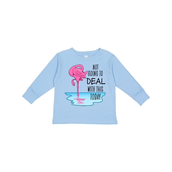 Inktastic Not Going to Deal with This Today- sleeping flamingo Boys or Girls Long Sleeve Toddler T-Shirt
