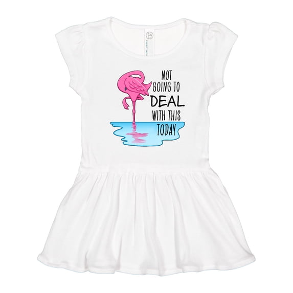Inktastic Not Going to Deal with This Today- sleeping flamingo Girls Toddler Dress