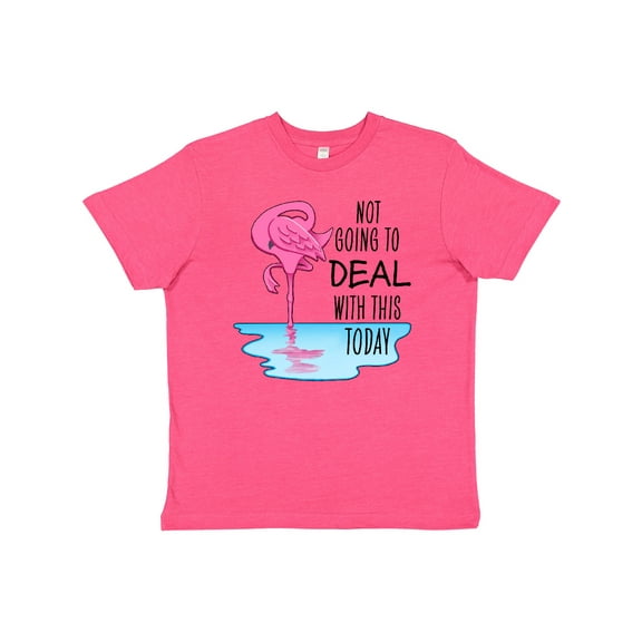 Inktastic Not Going to Deal with This Today- sleeping flamingo Youth T-Shirt