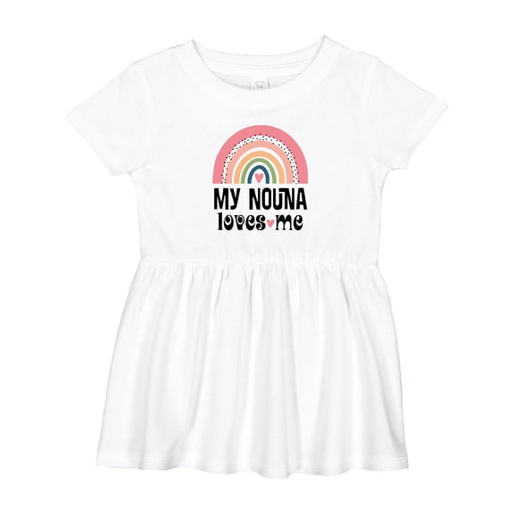 Inktastic Nouna Loves Me Rainbow Grandchild Girls Baby Dress