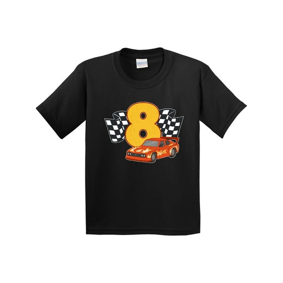 Inktastic Number Eight Race Car Youth T-Shirt