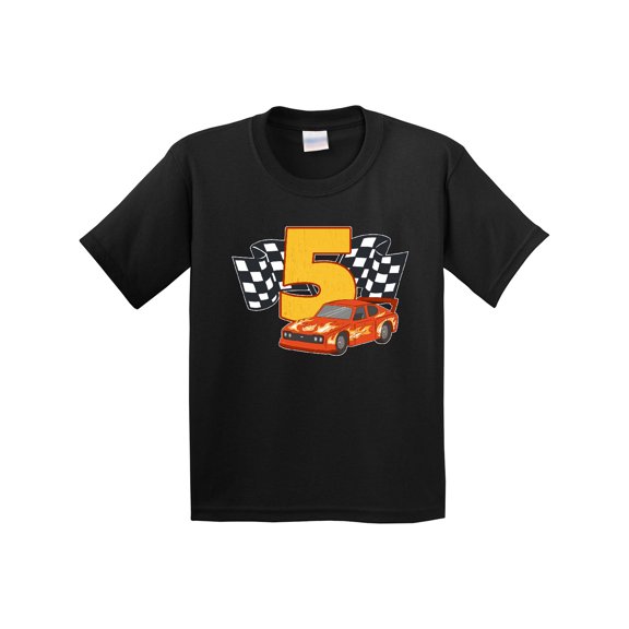 Inktastic Number Five Race Car Youth T-Shirt