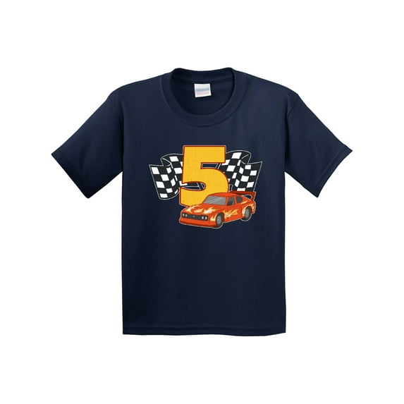 Inktastic Number Five Race Car Youth T-Shirt