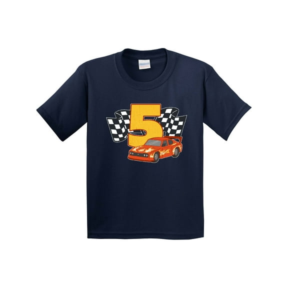 Inktastic Number Five Race Car Youth T-Shirt