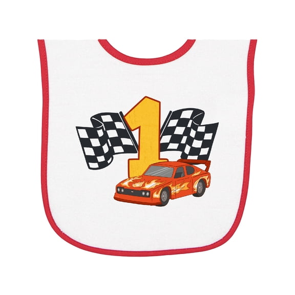 Inktastic Number One Race Car Baby Terry Cloth Bib